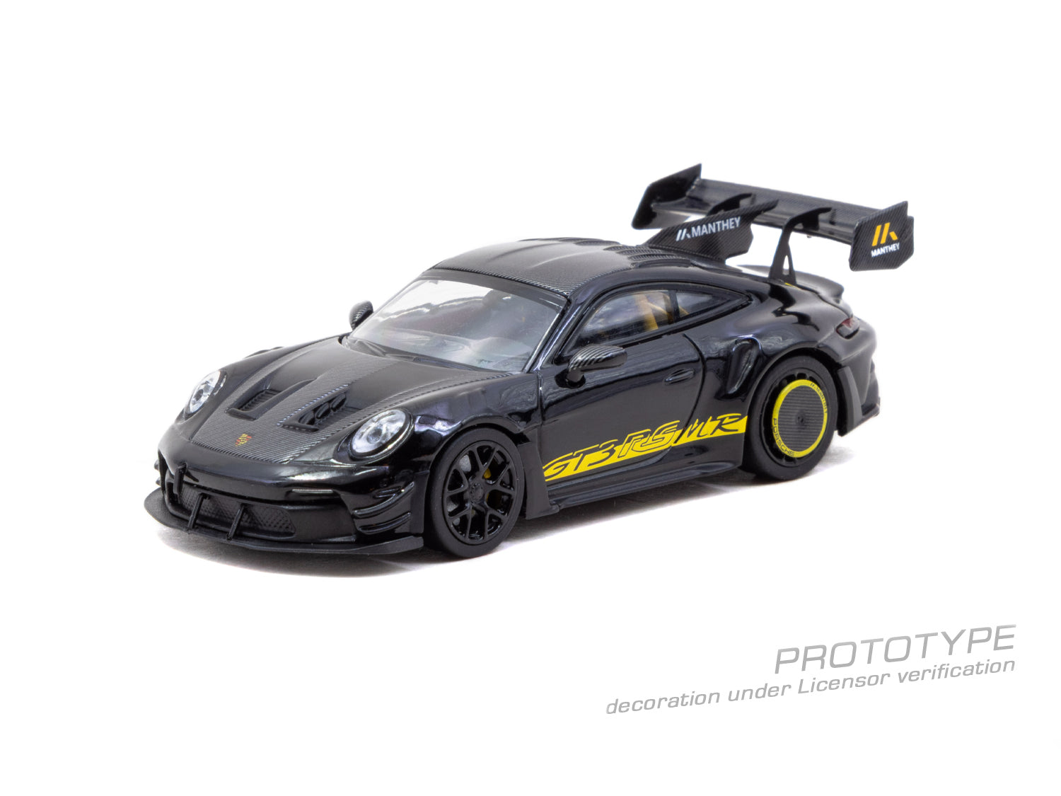 Tarmac Works Minichamps64 — Porsche 992.1 GT3 RS Manthey Racing (Black/Yellow)