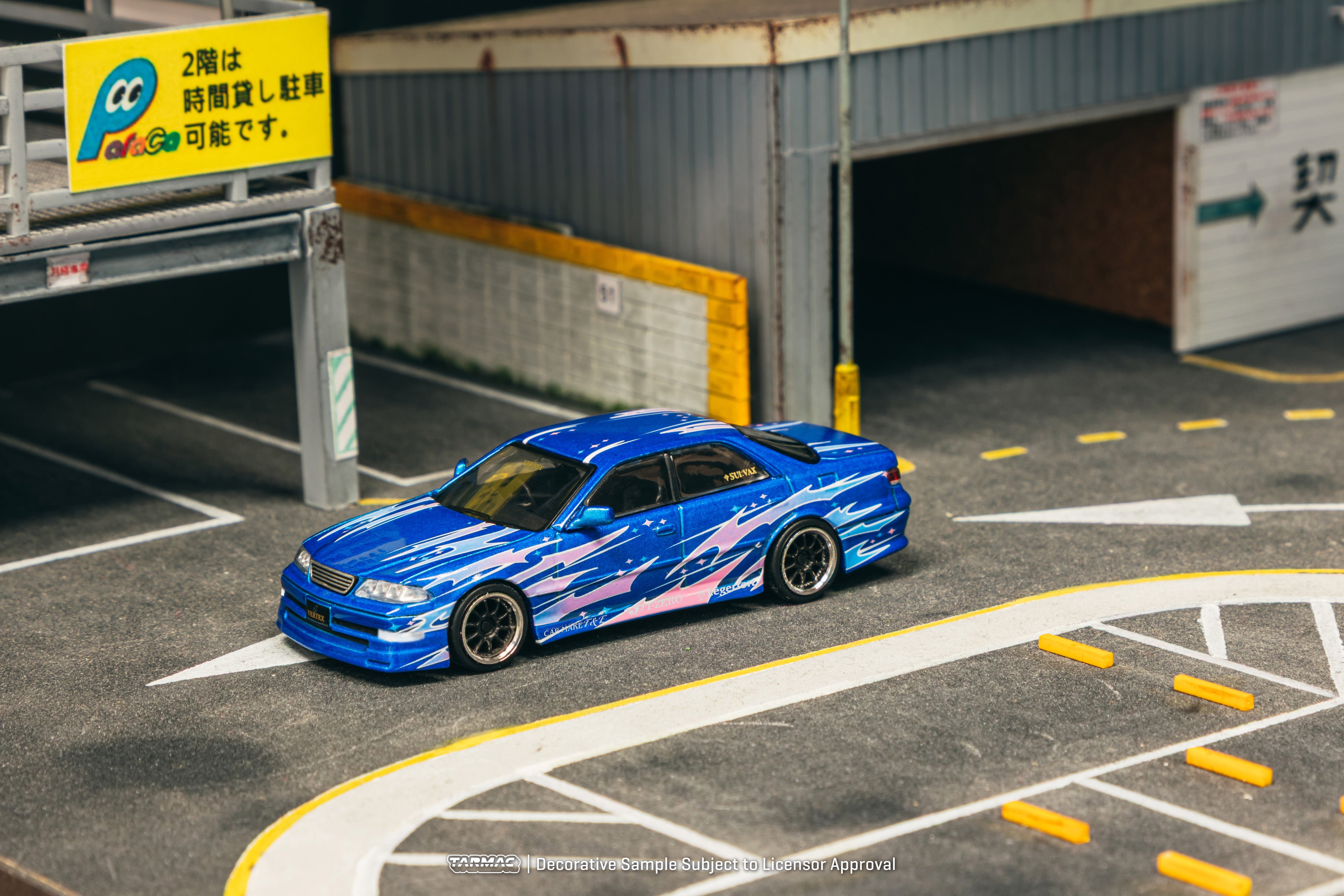 Tarmac Works 1:64 diecast - Toyota Mark II JZX100 Vertex Blue Metallic