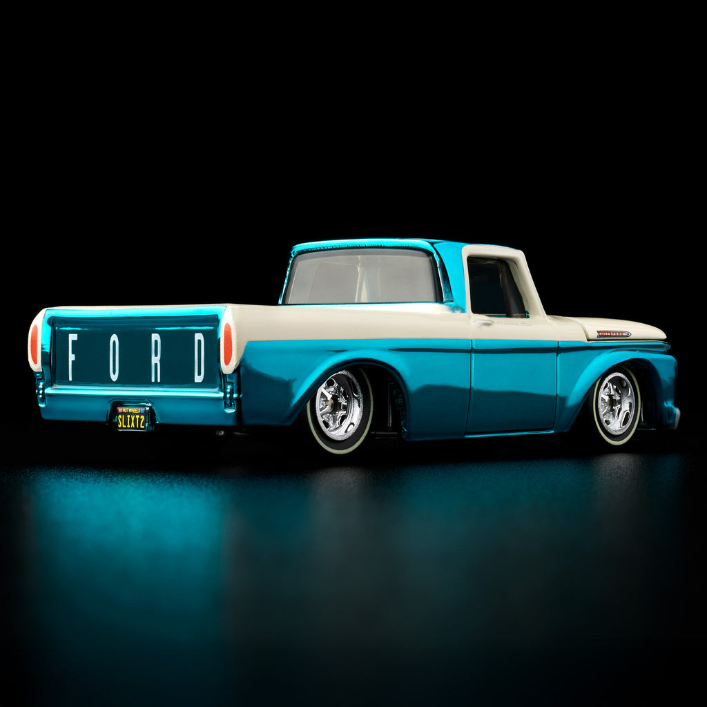 Hot Wheels RLC Exclusive 1962 Ford F-100 Cream of the Crop — teal Spectraflame with cream two-tone