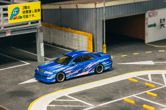 Tarmac Works Toyota Mark II JZX100 Vertex Blue Metallic 1:64 diecast