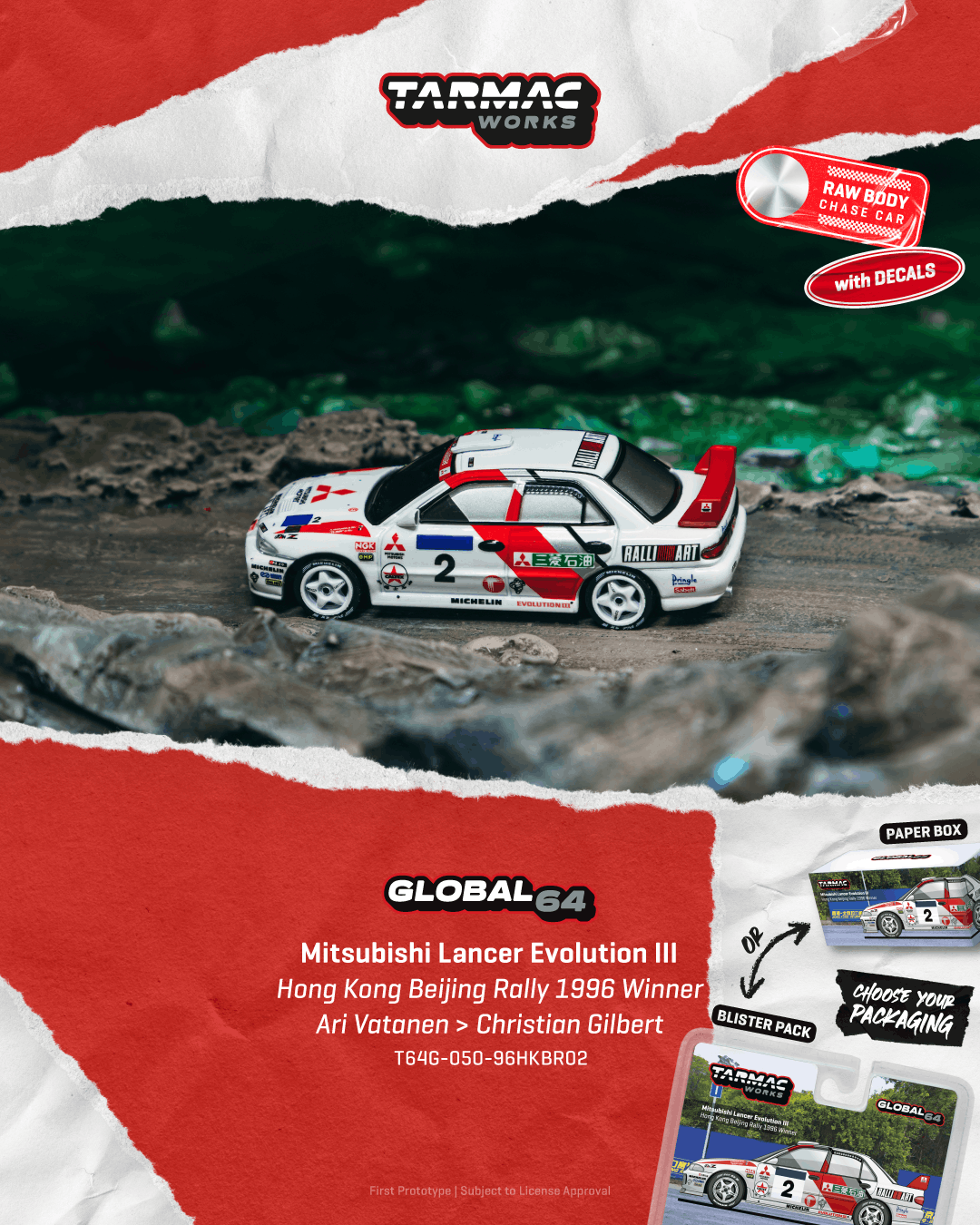 Tarmac Works Global64 — Mitsubishi Lancer Evolution III HK-Beijing Rally 1996