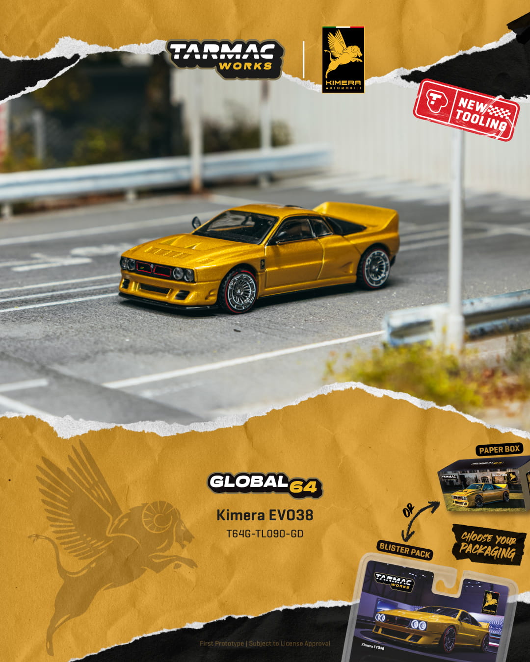 Tarmac Works Global64 — Kimera EVO38 (Gold)