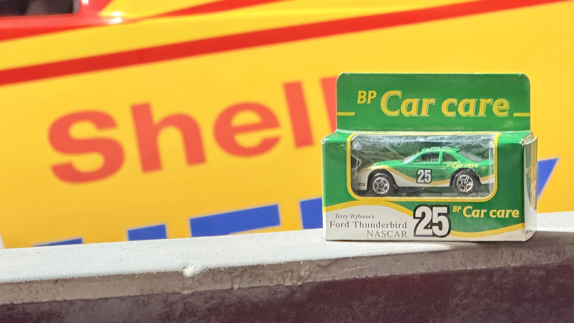 Matchbox BP Car Care Terry Wyhoon #25 Ford Thunderbird lifestyle shot
