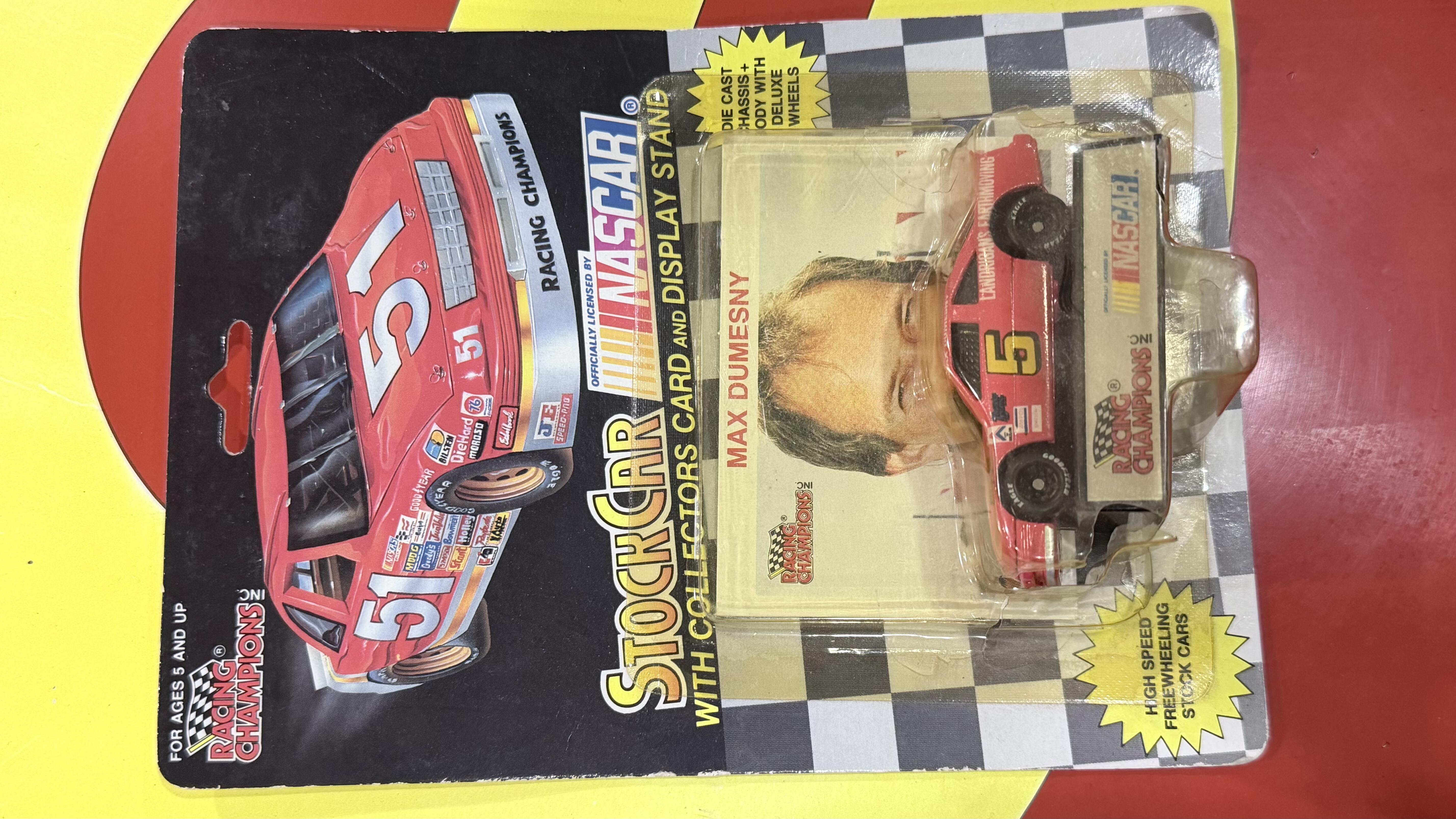 Racing Champions Max Dumesny #5 Landrigans Earthmoving NASCAR Stock Car on original blister card